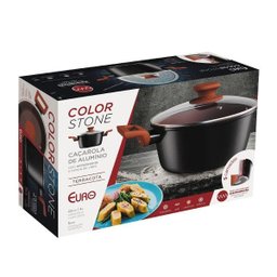 Panela Caçarola Antiaderente Indução Terracota 22 Cm Euro - 4