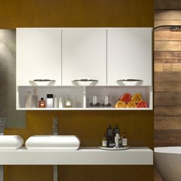 Gabinete Para Área Externa Branco Multiuso 3 Portas - 6