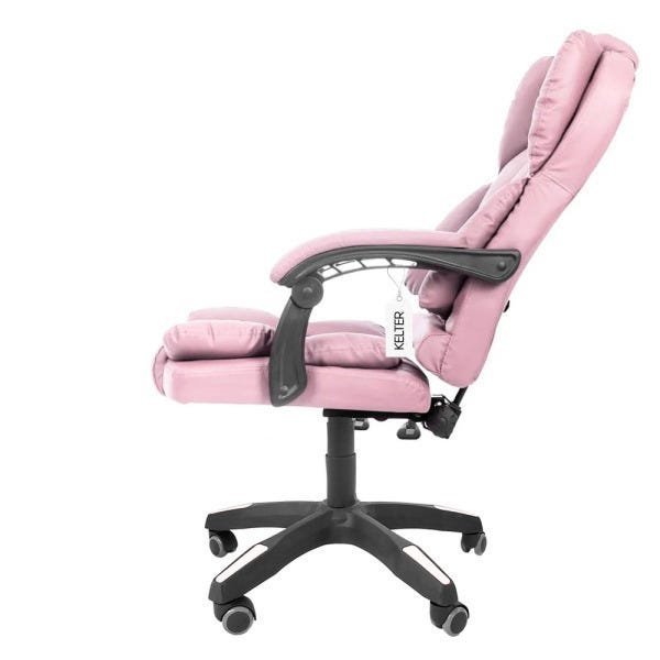 Cadeira de Escritório Presidente Reclinável Kelter F04 Rosa - 3