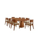 Ver imagem 2 de Sala de Jantar Mesa Noronha 220cm Tampo Laminado Barril e 8 Cadeiras Viena Gold