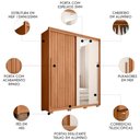 Ver imagem 2 de Guarda Roupa Casal 179cm com Espelho Sabin Freijó/off C01 - Mpozenato
