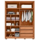 Ver imagem 4 de Guarda Roupa Casal 179cm com Espelho Sabin Freijó/off C01 - Mpozenato