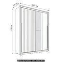 Ver imagem 3 de Guarda Roupa Casal 179cm com Espelho Sabin Freijó/off C01 - Mpozenato