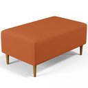 Ver imagem 3 de Kit 02 Puffs Decorativos Sala de Estar Cléo W01 Pés Palito 90cm Tecido Terracota - Lyam Decor