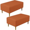 Ver imagem 1 de Kit 02 Puffs Decorativos Sala de Estar Cléo W01 Pés Palito 90cm Tecido Terracota - Lyam Decor