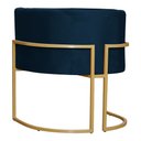 Ver imagem 2 de Poltrona Decorativa Sala de Estar Luana Base Gold Veludo Azul Marinho - Montanaris Decor Md Montanar