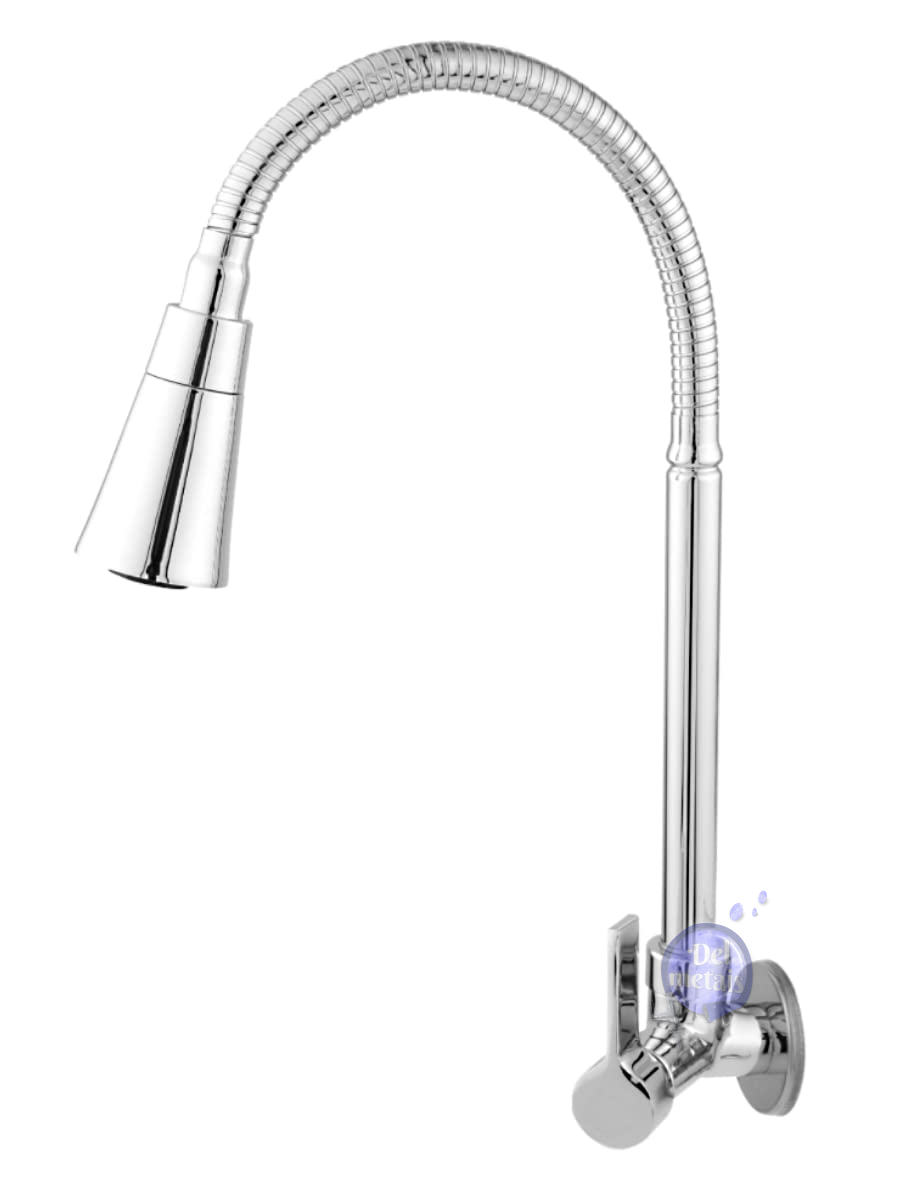 Torneira Gourmet Flexível Cozinha Parede Cone Cromada Del Metais - 5