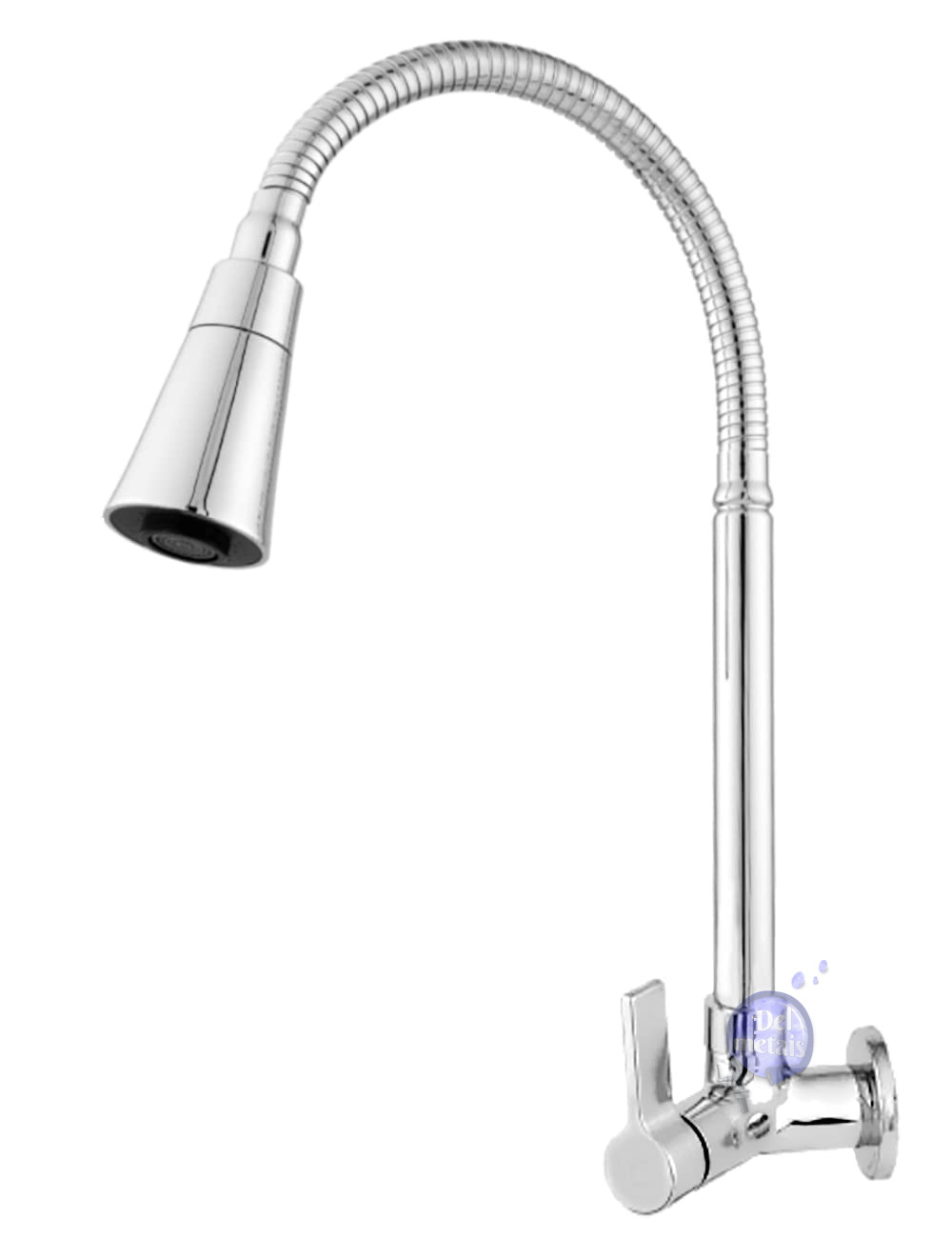 Torneira Gourmet Flexível Cozinha Parede Cone Cromada Del Metais - 7