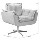 Ver imagem 2 de Poltrona Opala Giratória Alumínio Suede Marrom