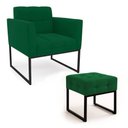 Ver imagem 2 de Poltrona Sala e Puff Decorativo Industrial Elisa Veludo Verde D03 - D’Rossi