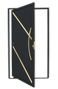 Ver imagem 1 de Porta Pivotante Lambril Duna c/Puxador D. Super Preto Dourado 120 Brimak