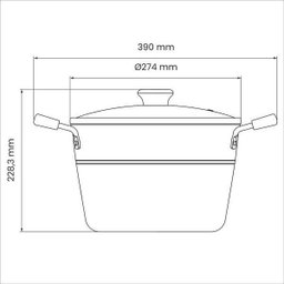 Caldeirão Sicília Alumínio Revestimento Antiaderente Avelã com Tampa de Vidro 26cm 7,6 - 7