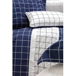 Fronha Avulsa Vida Bela Vintage 200 fios Quadros Blue Kacyumara - 1