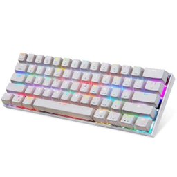 Teclado Mecânico Gamer Motospeed CK62 Branco - Switch Blue - 3