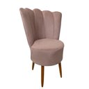 Ver imagem 2 de Kit 2 Cadeiras Decorativa Pétala Veludo Luxo Premium Pés Retrô Palito Sala Quarto e Penteadeira:rose