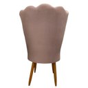 Ver imagem 4 de Kit 2 Cadeiras Decorativa Pétala Veludo Luxo Premium Pés Retrô Palito Sala Quarto e Penteadeira:rose
