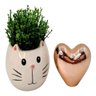 Kit 1 Vasinho De Bichinho + Coração + Planta Artificial:Raposa - 1