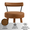 Ver imagem 3 de Kit 4 Banquetas Altas 80 Cm Estofada Corino Café com Encosto Retrô P/ Cozinha Área Gourmet Bancada