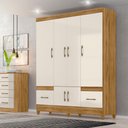 Ver imagem 1 de Guarda Roupa Ms912 165cm 6 Portas Freijó Off White Moval