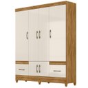 Ver imagem 2 de Guarda Roupa Ms912 165cm 6 Portas Freijó Off White Moval