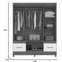 Ver imagem 4 de Guarda Roupa Ms912 165cm 6 Portas Freijó Off White Moval