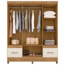 Ver imagem 3 de Guarda Roupa Ms912 165cm 6 Portas Freijó Off White Moval