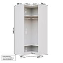 Ver imagem 3 de Guarda Roupa de Canto Reto Planejado 95cm Porta Reflecta e Cabideiros Jade CabeCasa MadeiraOriginals Branco/Fosco