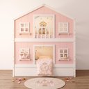 Ver imagem 1 de Treliche Infantil Casinha Dos Sonhos Madeira Maciça Rosa e Branco Megamobília 199cm
