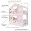 Ver imagem 4 de Treliche Infantil Casinha Dos Sonhos Madeira Maciça Rosa e Branco Megamobília 199cm