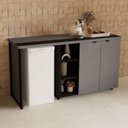 Ver imagem 5 de Armário Embutir Esquerdo 2 Portas Estilo Industrial 180cm Corporate Cinza Sagrado / Preto