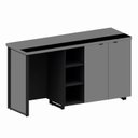 Ver imagem 2 de Armário Embutir Esquerdo 2 Portas Estilo Industrial 180cm Corporate Cinza Sagrado / Preto