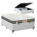 Ver imagem 1 de Cama Box com Baú Casal + Colchão de Molas Bonnel - Castor - Silver Star One Face 138x188:branco