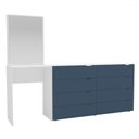 Ver imagem 1 de Cômoda Porto 8 Gavetas com Espelho Azul/ com Branco - Politorno