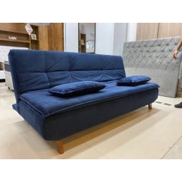 Sofá Cama 3 Lugares 509 Veludo Azul Triunfo Rondomóveis - 1