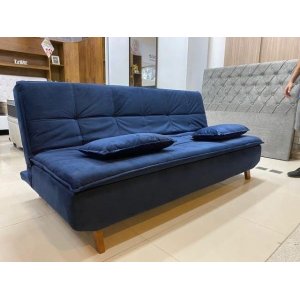 Sofá Cama 3 Lugares 509 Veludo Azul Triunfo Rondomóveis