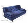 Sofá Cama 3 Lugares 509 Veludo Azul Triunfo Rondomóveis - 2