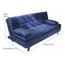 Ver imagem 2 de Sofá Cama 3 Lugares 509 Veludo Azul Triunfo Rondomóveis