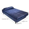 Sofá Cama 3 Lugares 509 Veludo Azul Triunfo Rondomóveis - 3