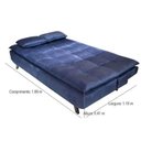 Ver imagem 3 de Sofá Cama 3 Lugares 509 Veludo Azul Triunfo Rondomóveis