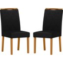 Ver imagem 1 de Conjunto com 2 Cadeiras de Jantar Estofada Sarah Ypê/veludo Preto Ja03 - New Ceval 13056/342