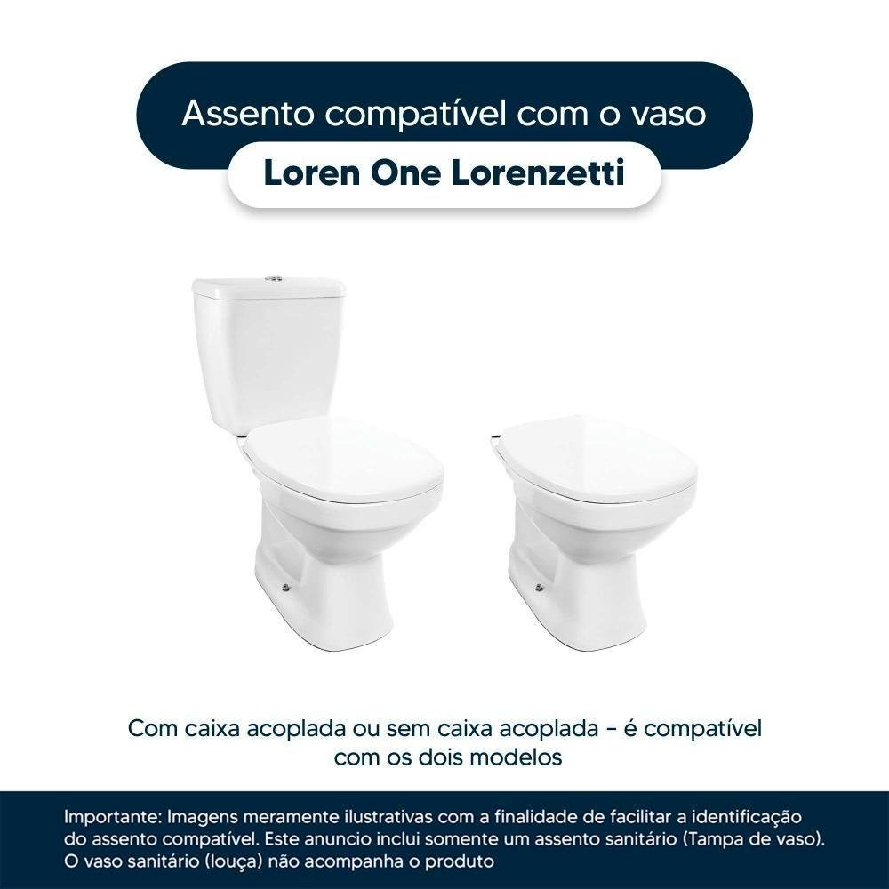 Assento Sanitário Loren One Preto P/vaso Lorenzetti 6lpf - 5