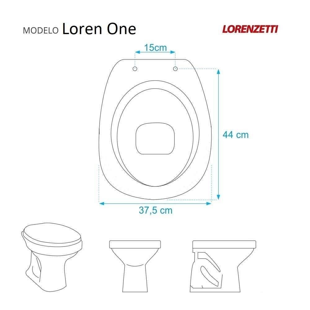 Assento Sanitário Loren One Preto P/vaso Lorenzetti 6lpf - 4