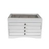Porta Joia Produzido em Madeira Branca com 4 Gavetas - 22x34x24cm - 2
