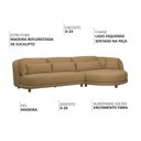 Ver imagem 3 de Sofá 05 Lugares 330cm Arizona com Chaise Esquerdo Bouclé Camel - Nexta Casa