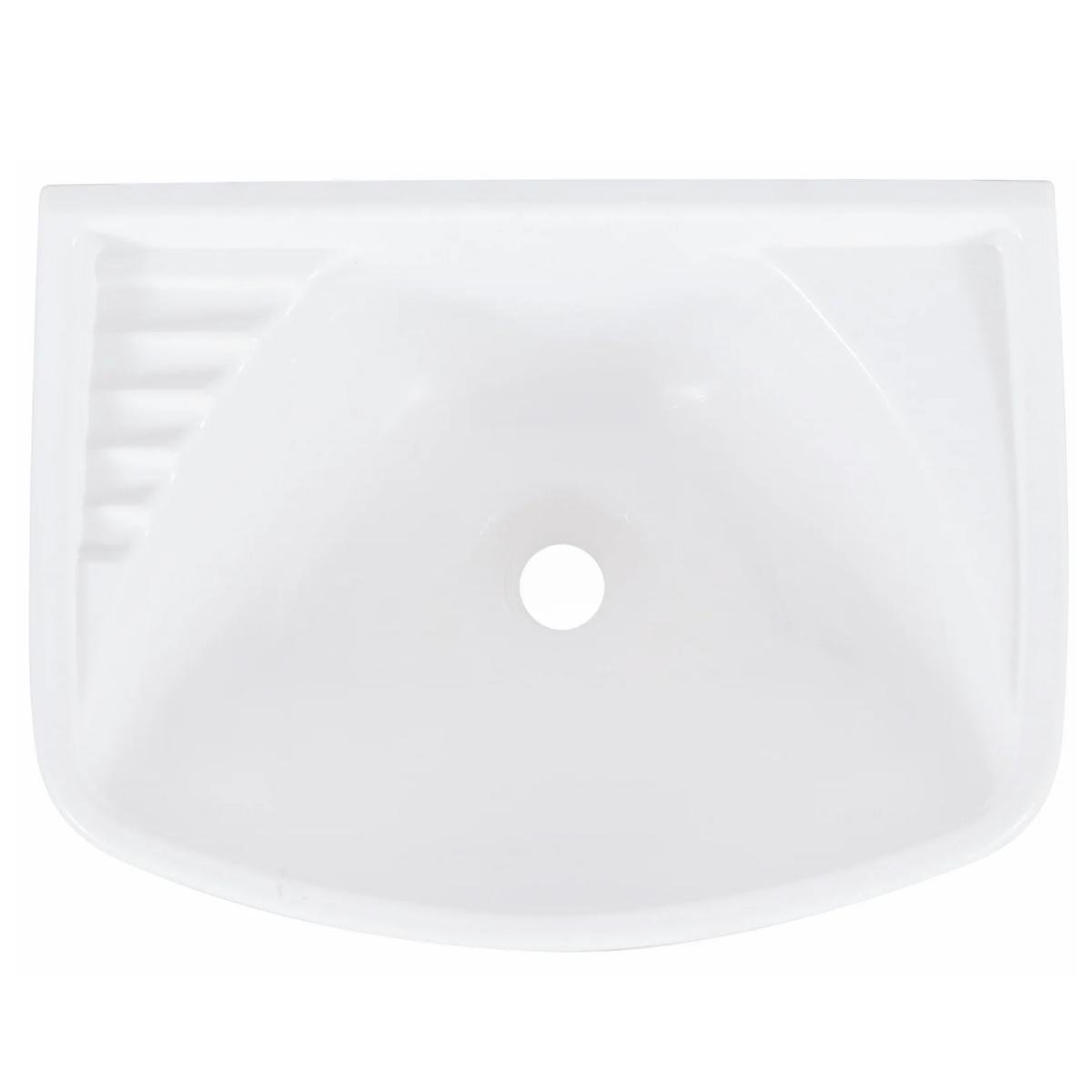 Pia Lavatório Banheiro 4,8L + Torneira Reforçada + Sifão Universal + Engate Flexível + Veda Rosca - 4