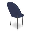 Ver imagem 6 de Kit 6 Cadeiras Poltrona de Jantar Ariel Suede Azul Marinho Pés de Ferro Preto - Pallazio