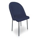 Ver imagem 3 de Kit 6 Cadeiras Poltrona de Jantar Ariel Suede Azul Marinho Pés de Ferro Preto - Pallazio