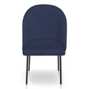 Ver imagem 4 de Kit 6 Cadeiras Poltrona de Jantar Ariel Suede Azul Marinho Pés de Ferro Preto - Pallazio