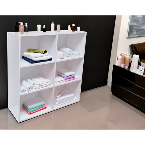 Toalheiro Liverpool c/ 6 Nichos - Cor Branca (Moderna, Compacta c/ Ótimo Acabamento)