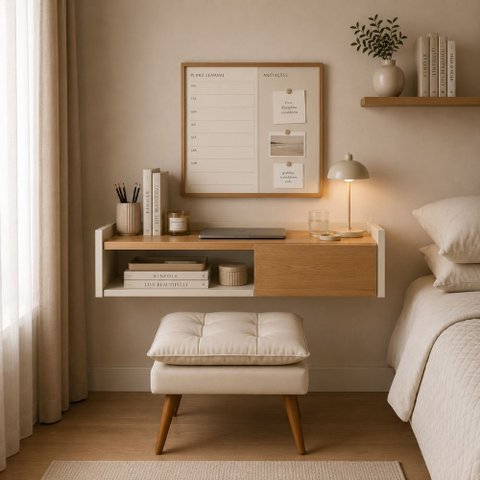Escrivaninha Home Office Notebook Mesa Apoio Moderna Gaveta Byhouse